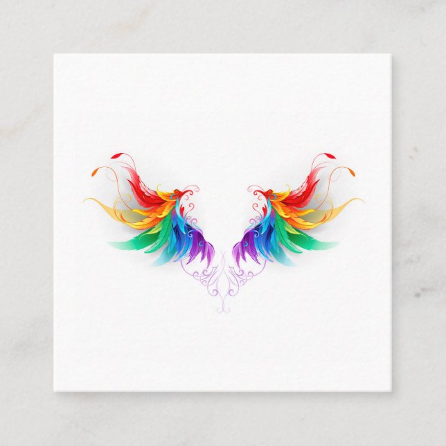 Cartão De Desconto Asas Fluffy Rainbow (Frente)