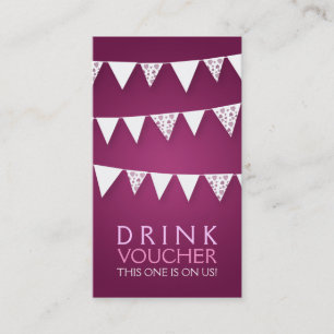 Cartão De Desconto Bebida Elegante Voucher Adorando Monograma Rosa
