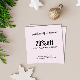 Cartão De Desconto Bela Rosa claro Elegante Moderna