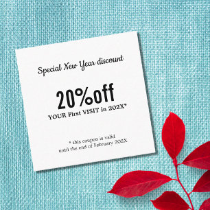 Cartão De Desconto Beleza Branca Negra Minimalista Elegante