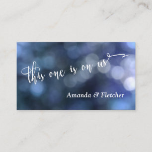 Cartão De Desconto Blue Bokeh Light & Typography 32 Drink Tickets