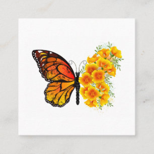 Cartão De Desconto Borboleta Flor com Papagaio Amarelo da Califórnia