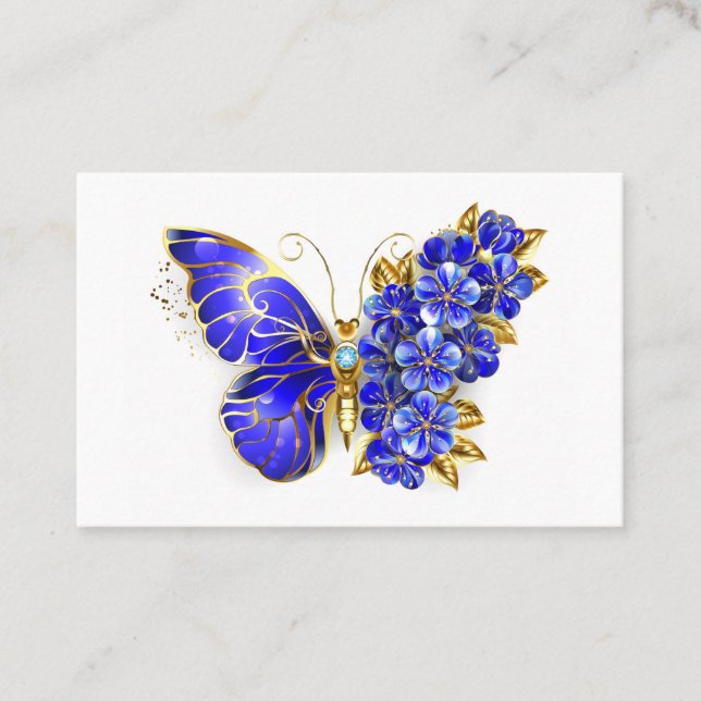 Cartão De Desconto Borboleta Flor Sapphire (Frente)
