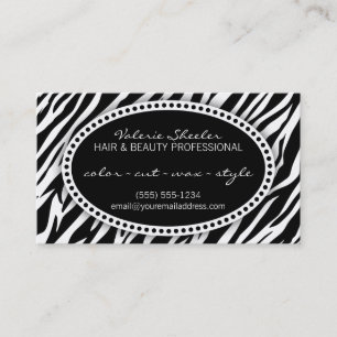 Cartão De Desconto Cabelo do impressão da zebra & disconto do vale d
