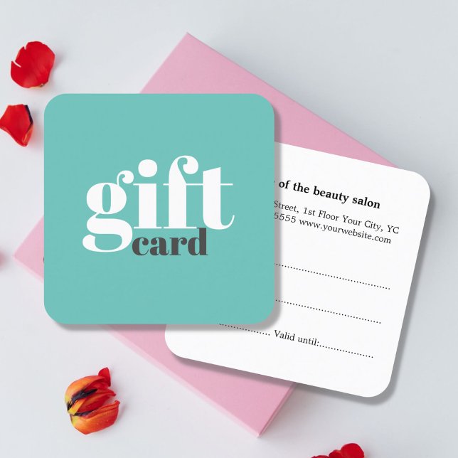 Cartão De Desconto Cartão-Presente Azul Simples Elegante (Criador carregado)