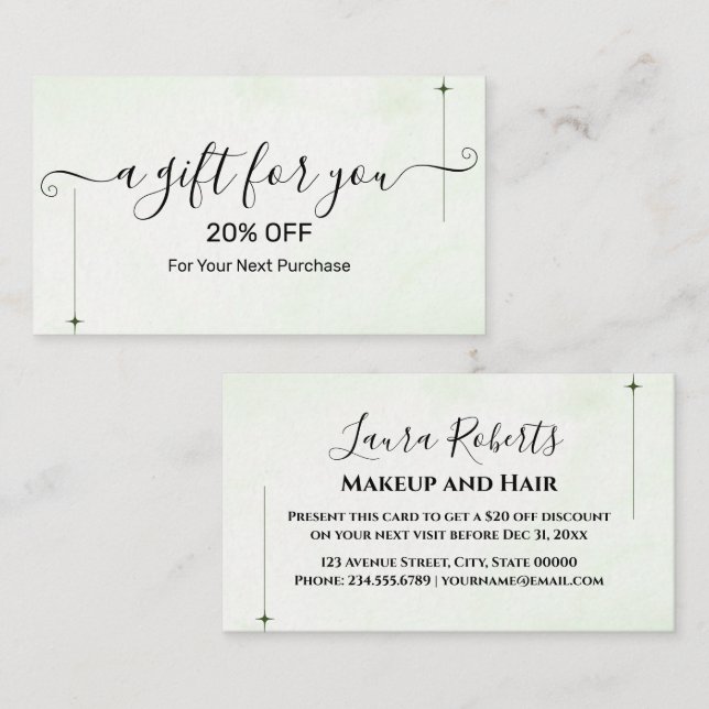 Cartão De Desconto Christmas Discount Card – Festive Holiday Savings (Frente/Verso)