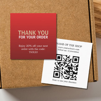 Cartão De Desconto Código QR de agradecimento moderno e ousado pelo s