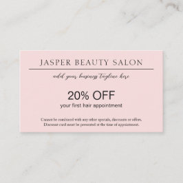 Cartão De Desconto Código QR Profissional Elegante Rosa Simples Moder