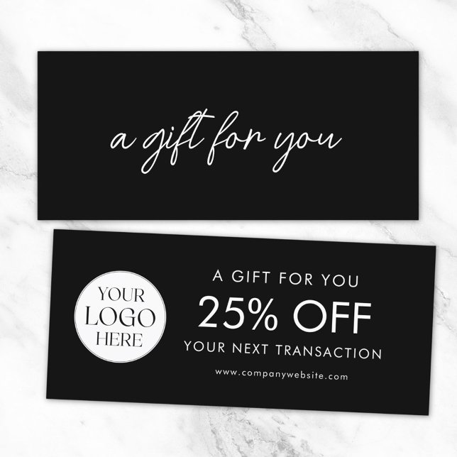 Cartão de Desconto com Logotipo Empresarial Elegan (Front and Back)