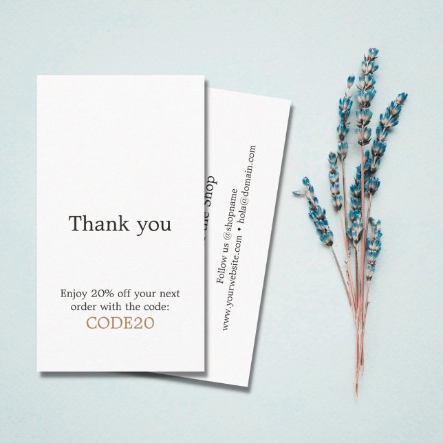 Cartão De Desconto Compro Dourado Elegante Minimalista Faux (Criador carregado)