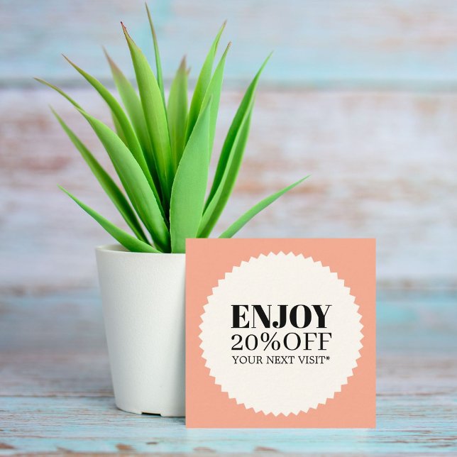 Cartão De Desconto Compro Mínimo Elegante Pastel Black Bold Salon (Criador carregado)