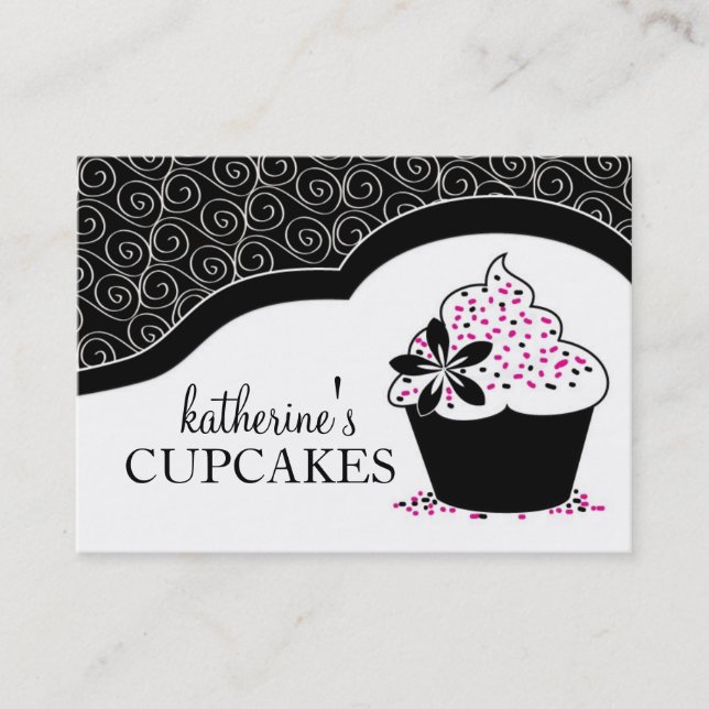 Cartão De Desconto Comprovante moderno do presente do cupcake (Frente)