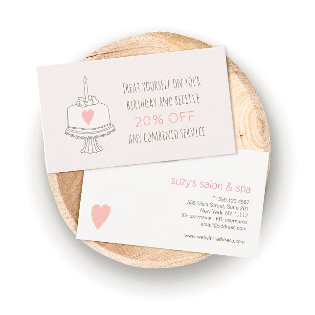 Cartão De Desconto Coupon de Apreciação do Cliente Beauty Salon (Criador carregado)