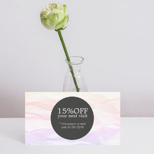 Cartão De Desconto Cupão de Beleza Negra de Pastel de Textura Na moda