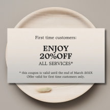 Cupão de Beleza Silver Faux Elegante Minimalista