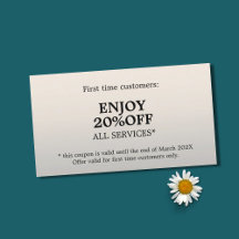 Cupão de Beleza Silver Faux Elegante Minimalista