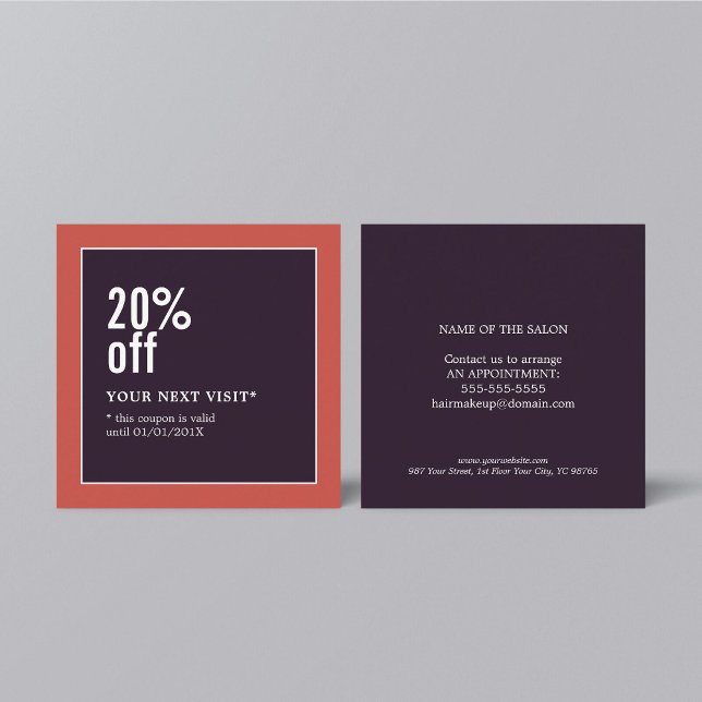 Cartão De Desconto Cupão de Moda da Bela Elegante Moderna (Criador carregado)