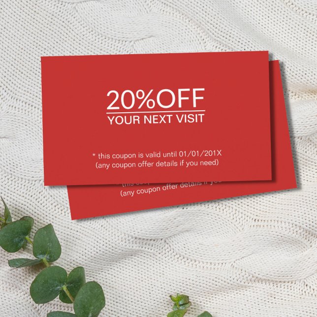 Cartão De Desconto Cupão de Salão da Bela Branca Simples e Elegante (Criador carregado)