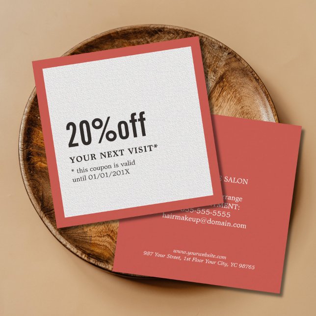 Cartão De Desconto Cupão de Salão da Bela Elegante Moderna (Criador carregado)