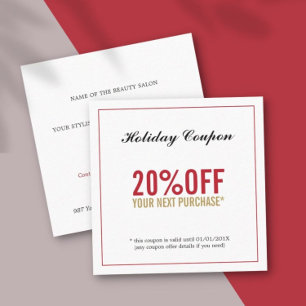 Cartão De Desconto Cupão de Salão de Beleza Simples Moderna
