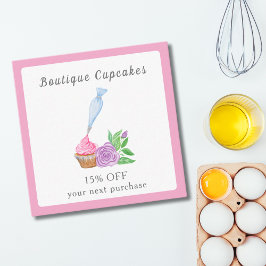 Cartão De Desconto Cupcake de aquarelas, restauração
