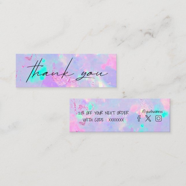 cartão de desconto de gemstone opal roxo (Frente/Verso)