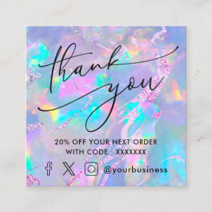 cartão de desconto do obrigado opal gemstone