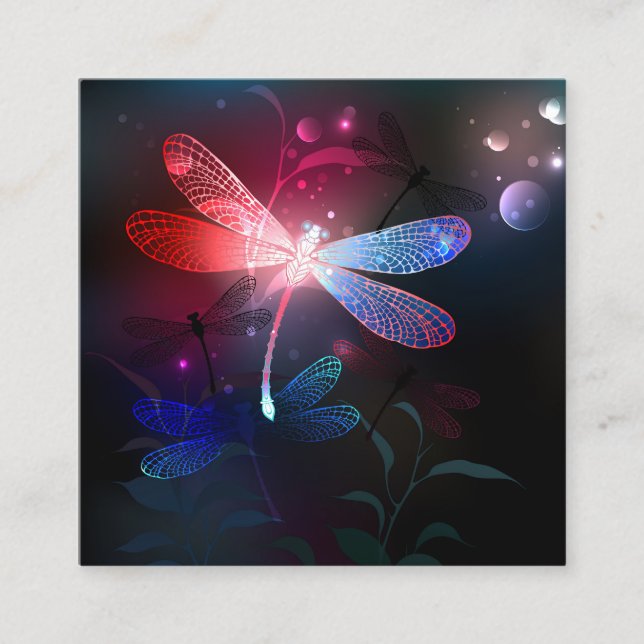 Cartão De Desconto Dragonfly vermelha (Frente)