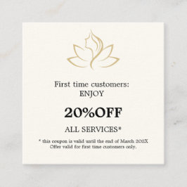 Cartão De Desconto Elegant gold and black beauty salon