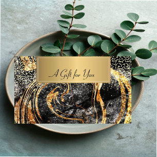 Cartão De Desconto Elegante Moderno, Confete de Mármore Dourado Profi