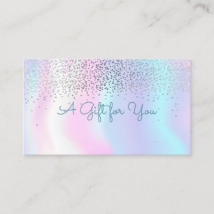 Cartão De Desconto Elegante Moderno Confetti Shiny Holographic