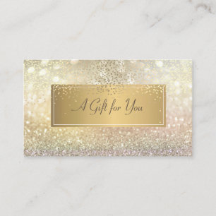 Cartão De Desconto Elegante Moderno Luxo Dourado Bokeh Confetti
