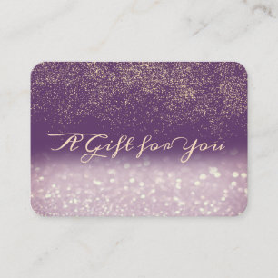 Cartão De Desconto Elegante Moderno Roxo Confetti, Glitter Bokeh