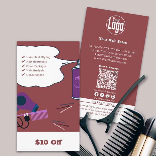 Cartão De Desconto Enfumaçado Topaz Hair Salon $10 Off (Smoky Topaz Hair Salon $10 Off Discount Card)