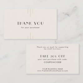 Cartão De Desconto EVERLY Art Deco Ivory Black Business Thank You