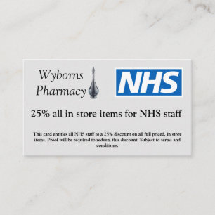 Cartão de desconto Farmacêutico NHS