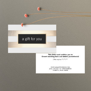 Cartão De Desconto Faux Gold Foil and Black Striped Retail Gift Card