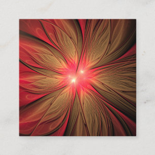 Cartão De Desconto Flor fractal de fanfarrão vermelho