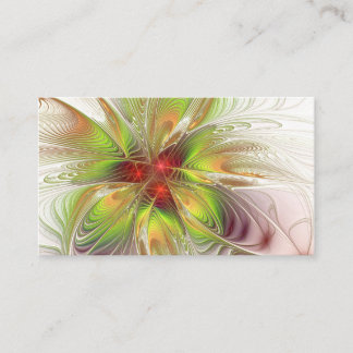 Cartão De Desconto Flores de fantasia fractal macias e ternas