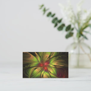 Cartão De Desconto Flores de fantasia fractal suaves e tenra