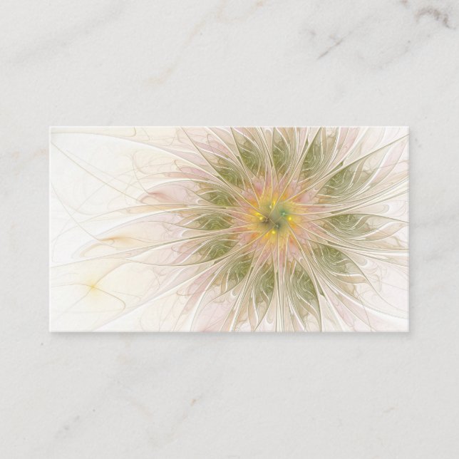 Cartão De Desconto Flores de fantasia fractal suaves e tenra (Frente)