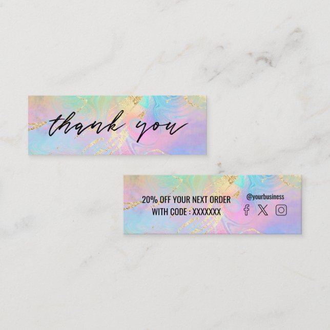 cartão de desconto fluido mármore (Frente/Verso)
