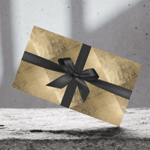 Cartão De Desconto Folha Dourado da fita preta moderna dos