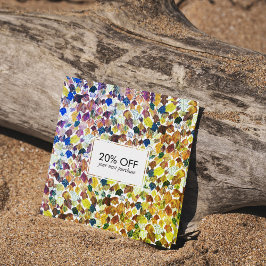 Cartão De Desconto Folhas enroladas ilustradas com coloração aquosa c