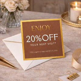 Cartão De Desconto Glamorous Gold & Brown Lash Tech