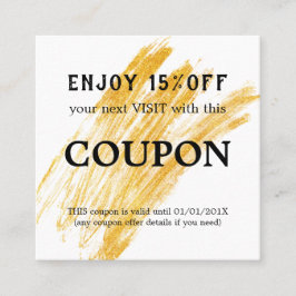 Cartão De Desconto Glitter de Onda Elegante Moderno