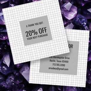 Cartão De Desconto Grade Mínima de Linhas de Lápis Feitas à Mancha