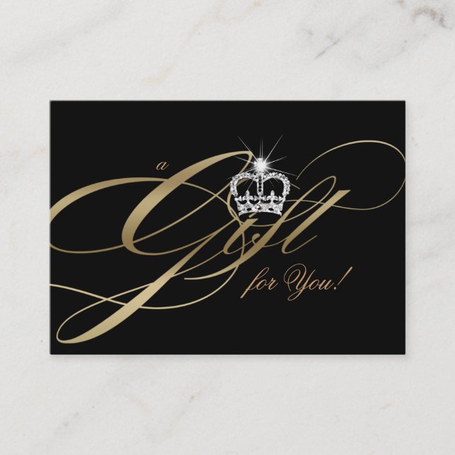 Cartão De Desconto Hair Stylist Gift Certificate Dourado Jewelry Crow (Frente)