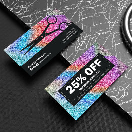 Cartão De Desconto Hairstylist para as partículas de suspensão