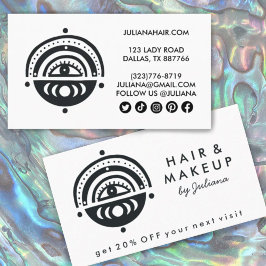 Cartão De Desconto Ícones Místicos das Luas Oculares Arco-íris Ícones